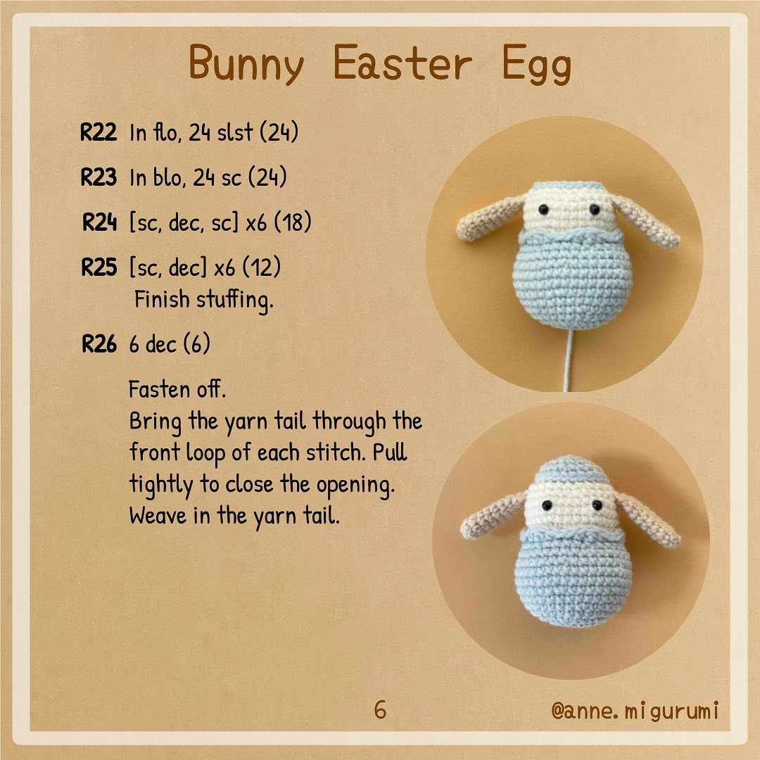 bunny easter egg free no-sew crochet pattern