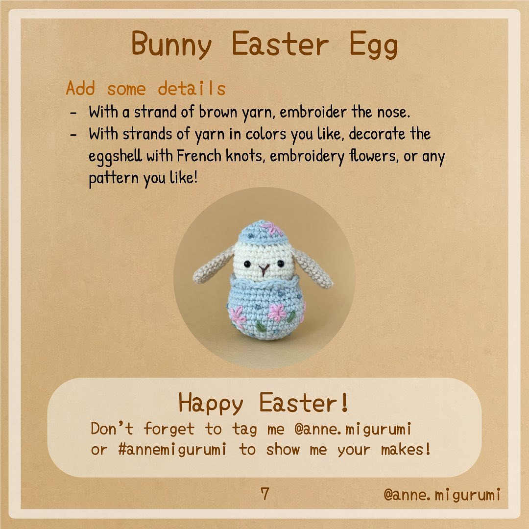 bunny easter egg free no-sew crochet pattern