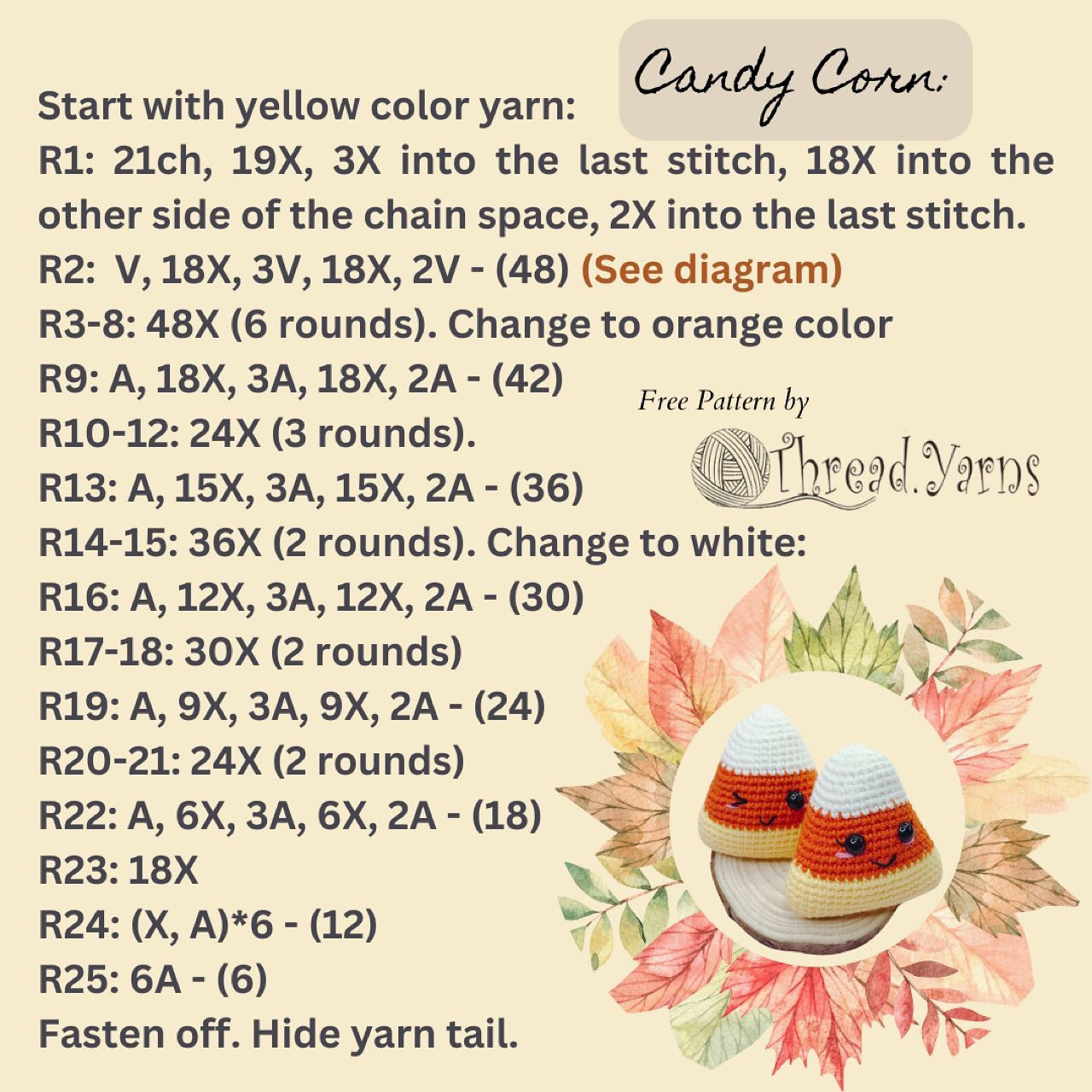 Candy corn crochet pattern