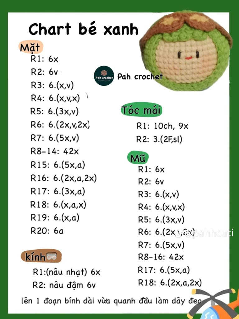 Chart móc bé bò, rùa ong, bé xanh, xương heo