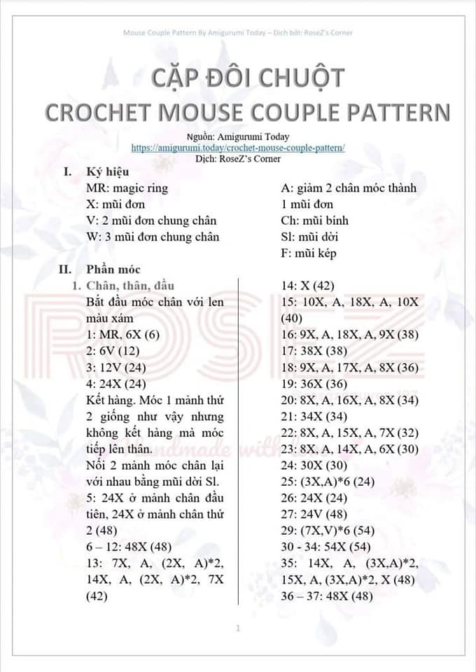 Chart móc cặp đôi chuột