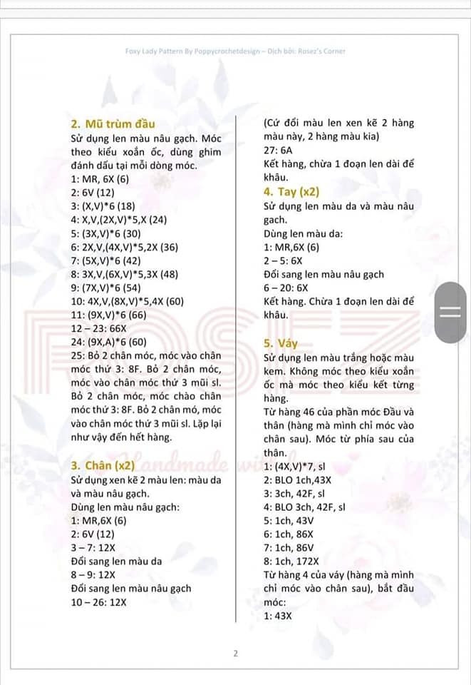 Chart móc foxy lady