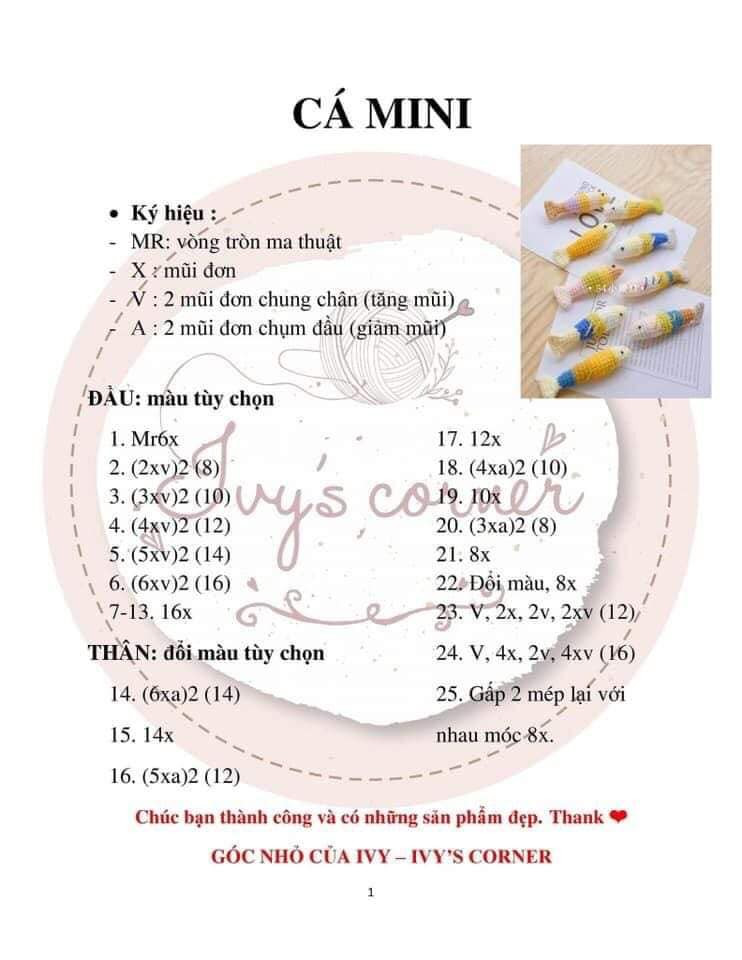 Chart móc khóa mèo và cá mini