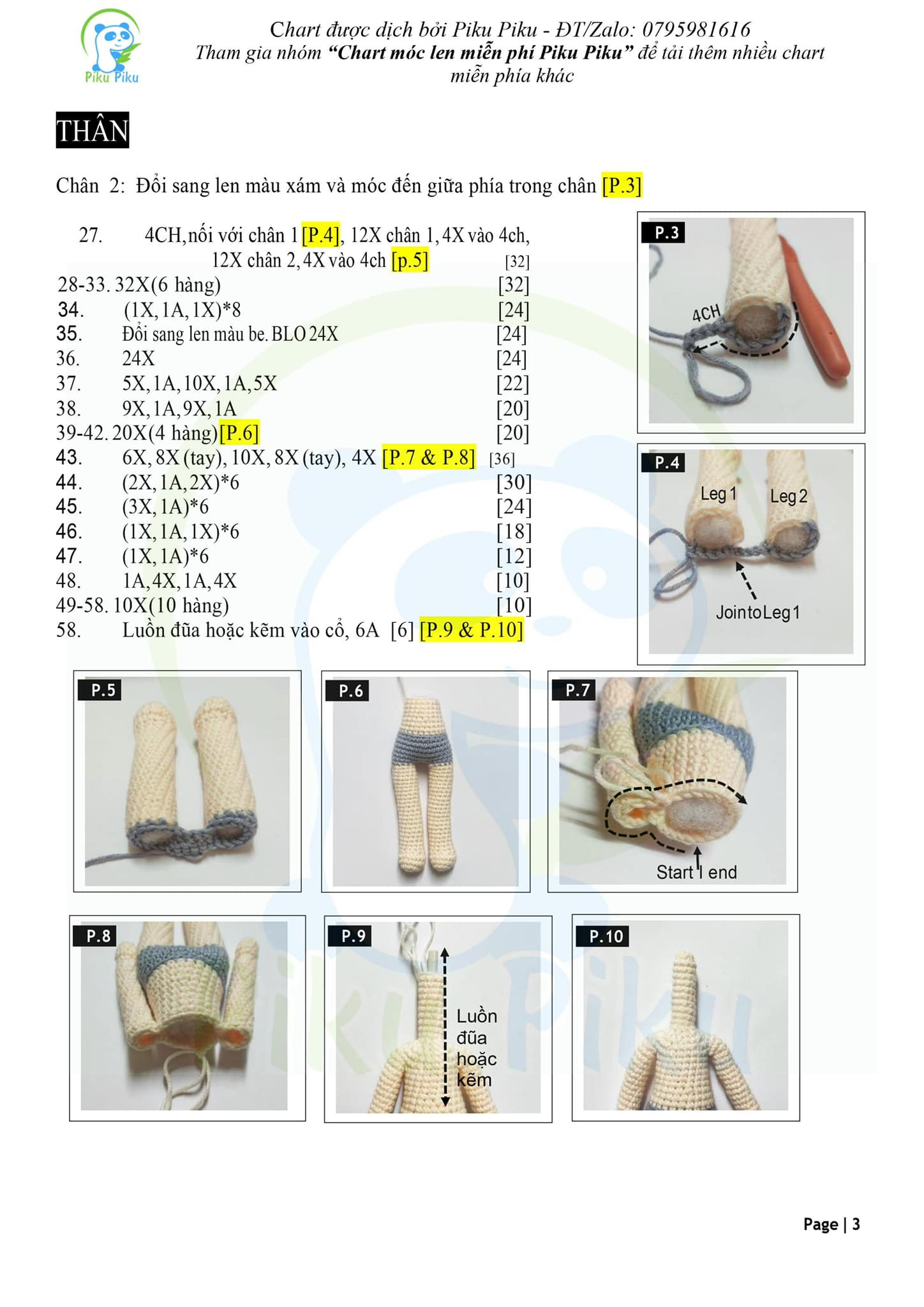 Chart móc len búp bê sweet lilly