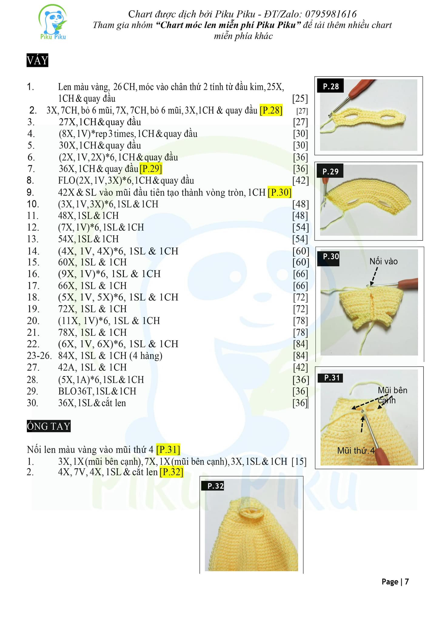 Chart móc len búp bê sweet lilly