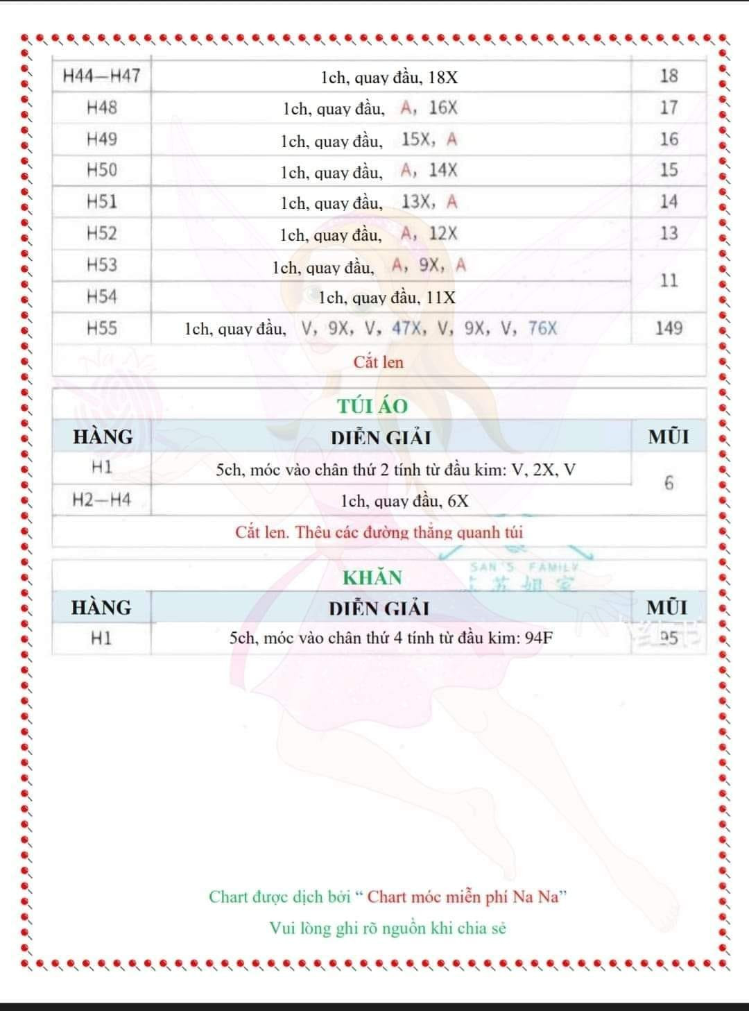 chart móc len gấu đội mũ quả bí ngô, mặc áo màu ghi, quấn cổ.