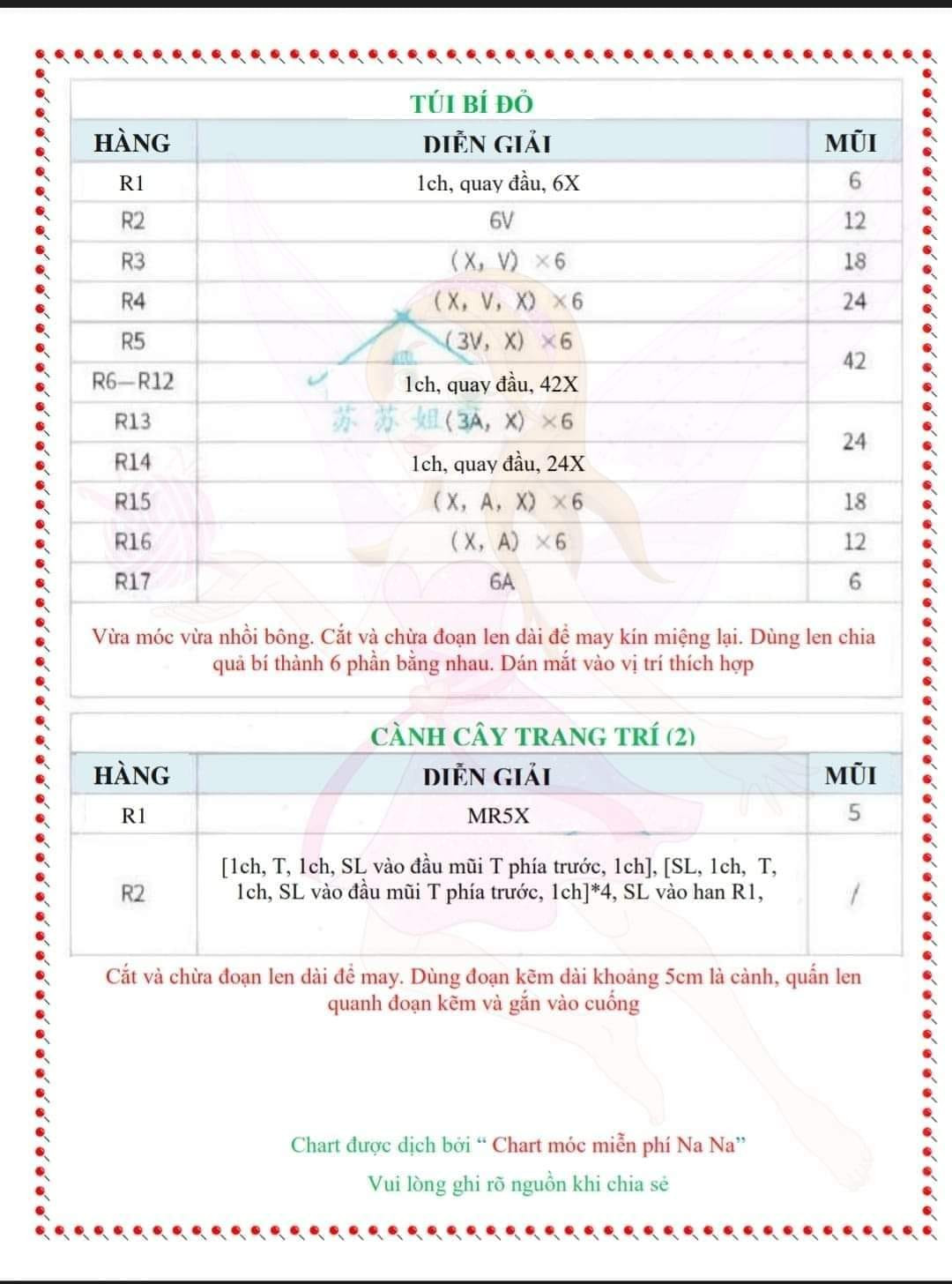 chart móc len gấu đội mũ quả bí ngô, mặc áo màu ghi, quấn cổ.