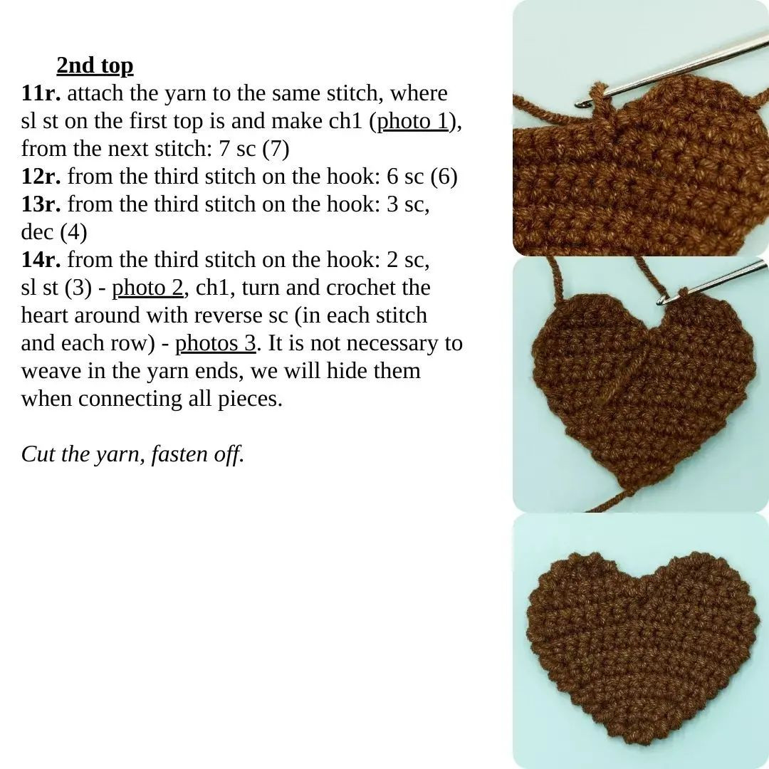 Colorful heart-shaped crochet pattern
