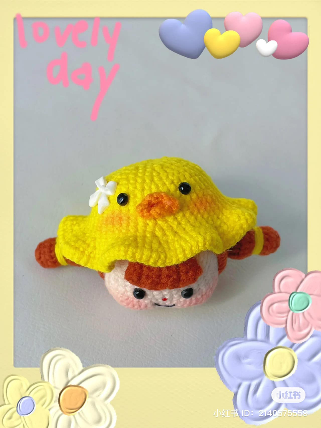 crochet pattern baby girl wearing duck hat