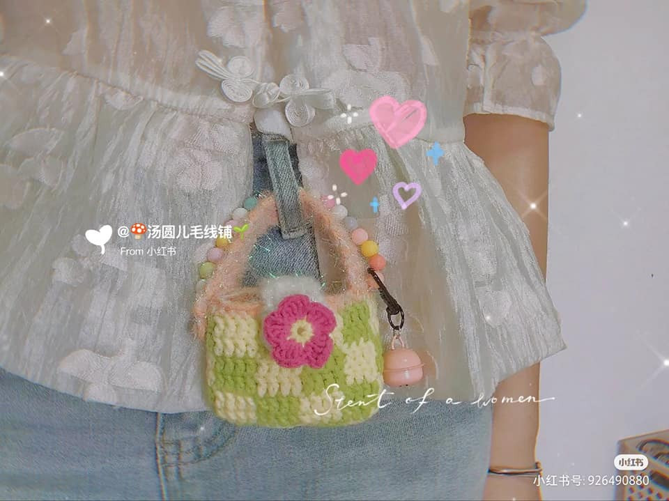 crochet pattern decorative handbag