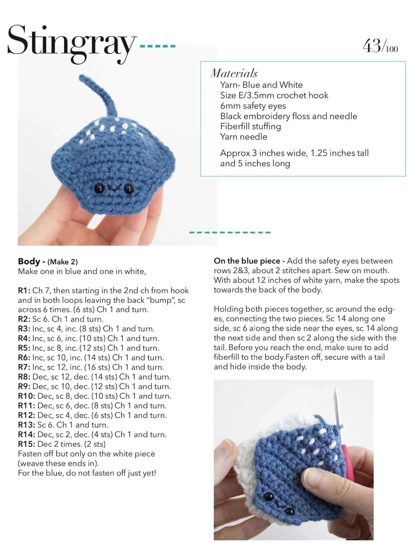 crochet pattern puffer fish and rays.