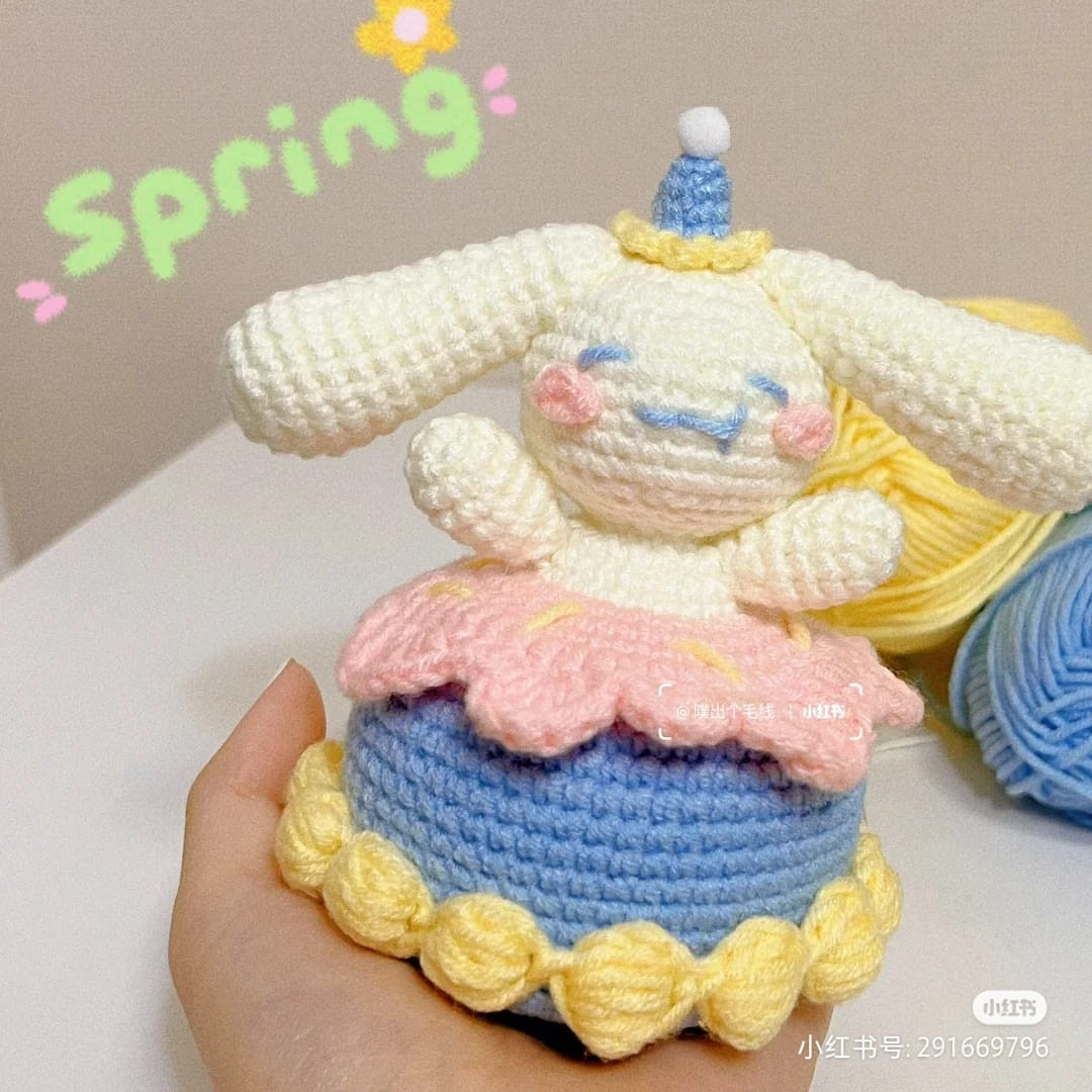crochet pattern rabbit birthday cake cinnamoroll