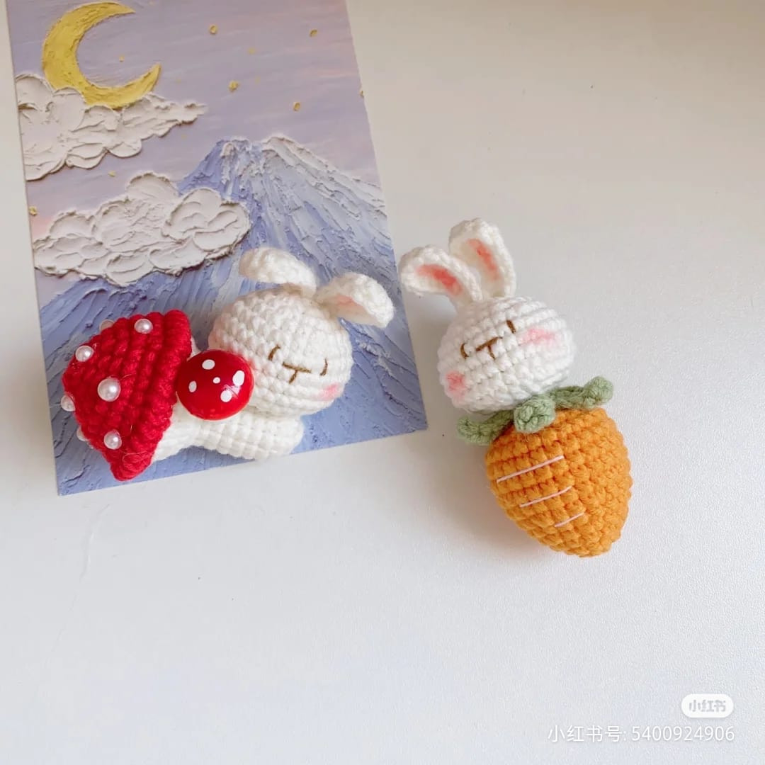 crochet pattern Rabbit mushroom