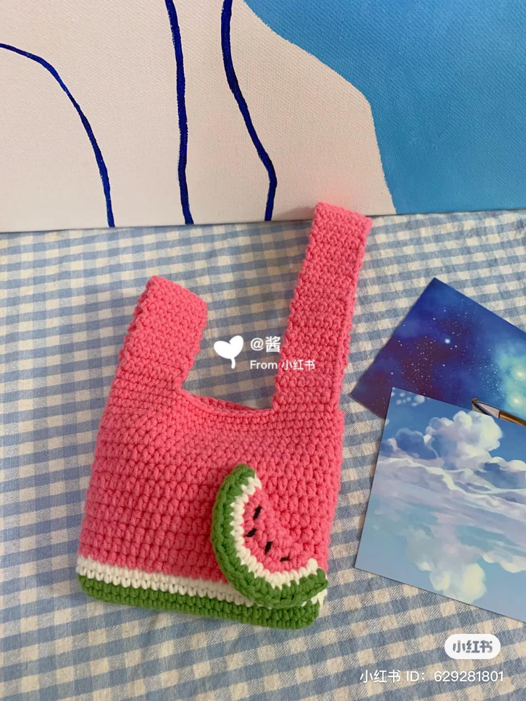 crochet pattern watermelon handbag