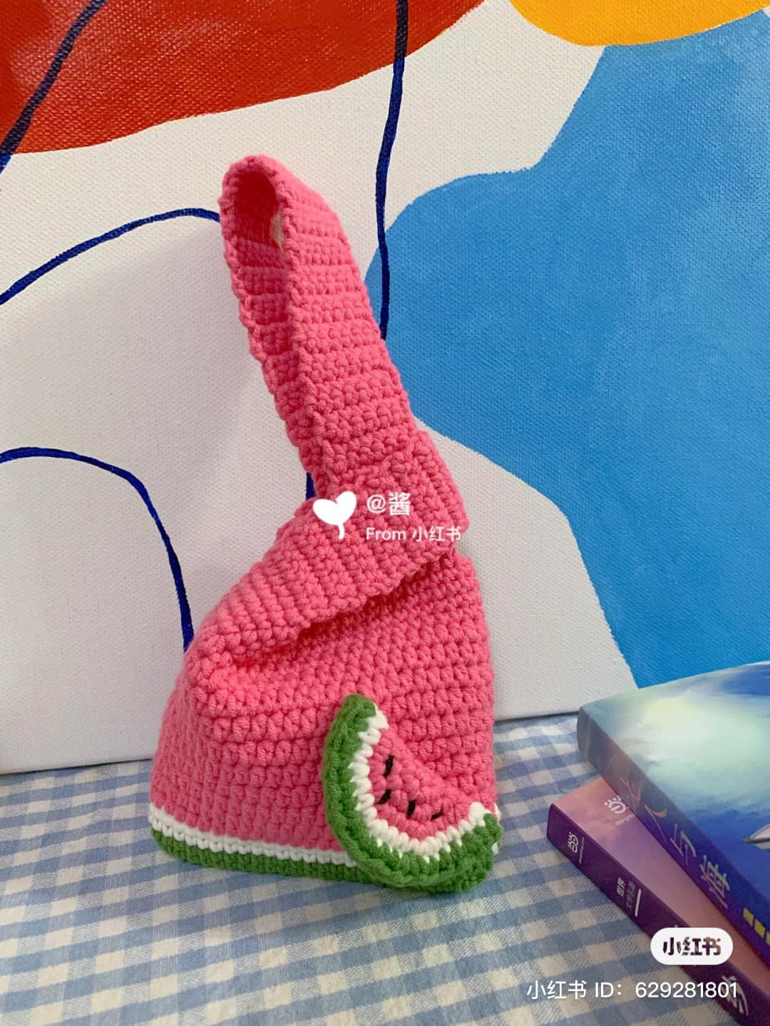 crochet pattern watermelon handbag