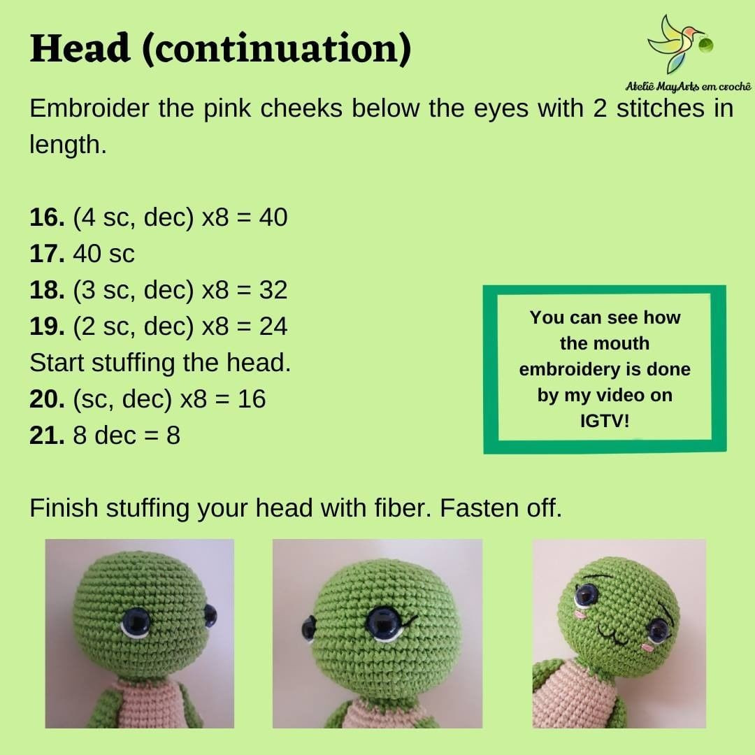 Cute baby turtle crochet pattern