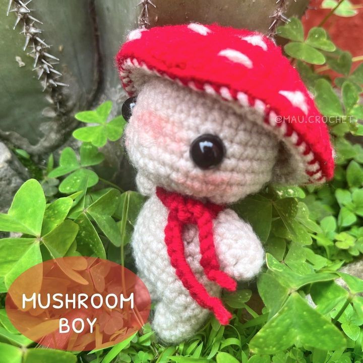 Doll with red mushroom hat
