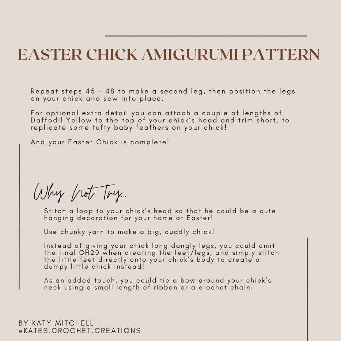 easter chick amigurumi free crochet pattern