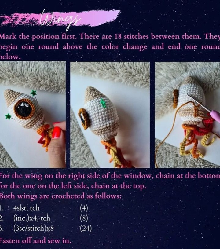 Fee Pattern Amigurumi Rocket Free Bie