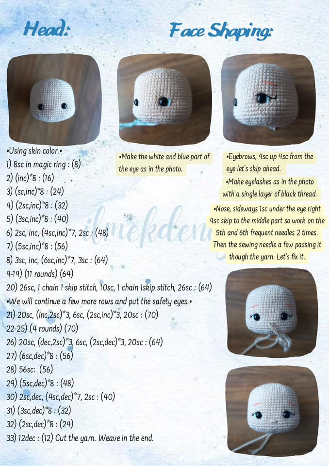 Flower doll crochet pattern