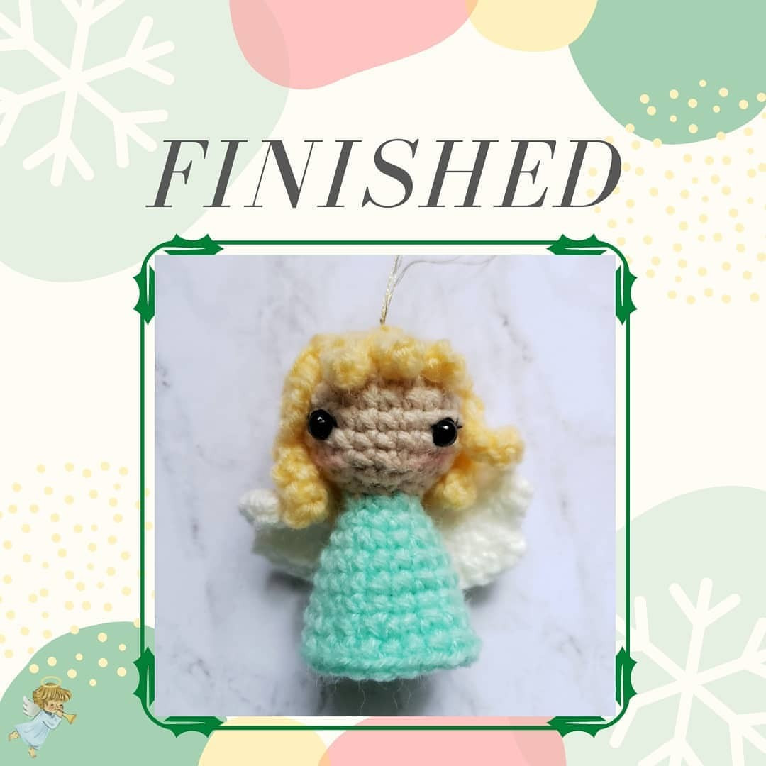 free crochet pattern angel with blonde hair.