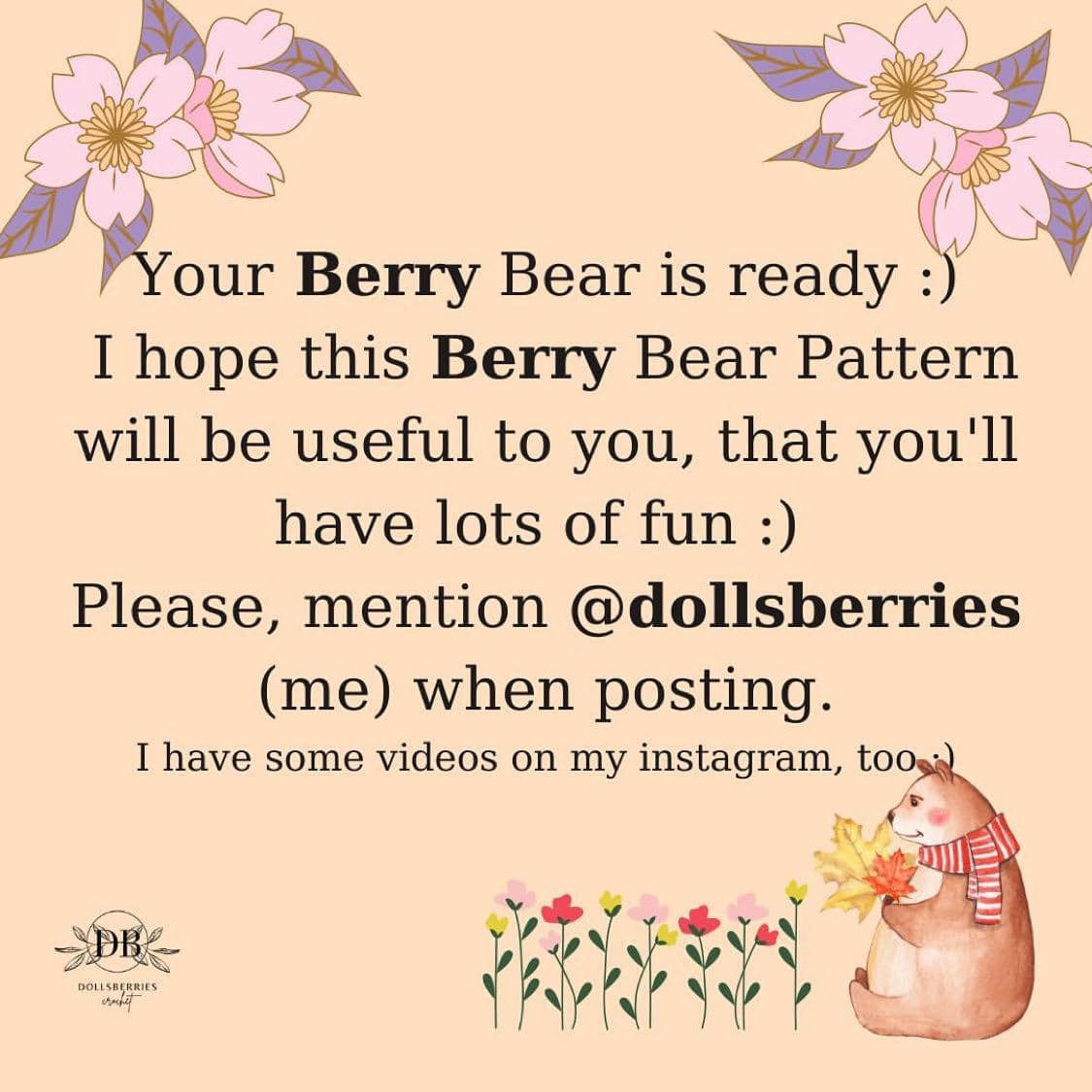 free crochet pattern berry bear