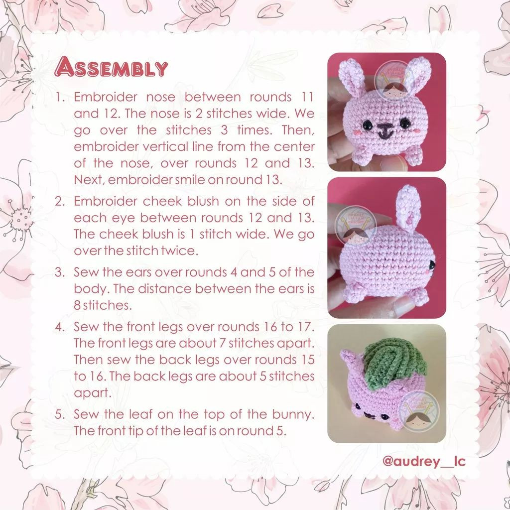 free crochet pattern bunny sakura mochi