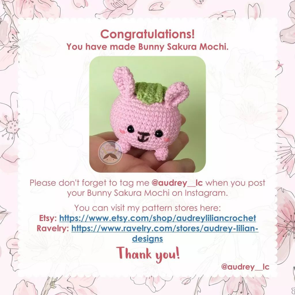 free crochet pattern bunny sakura mochi