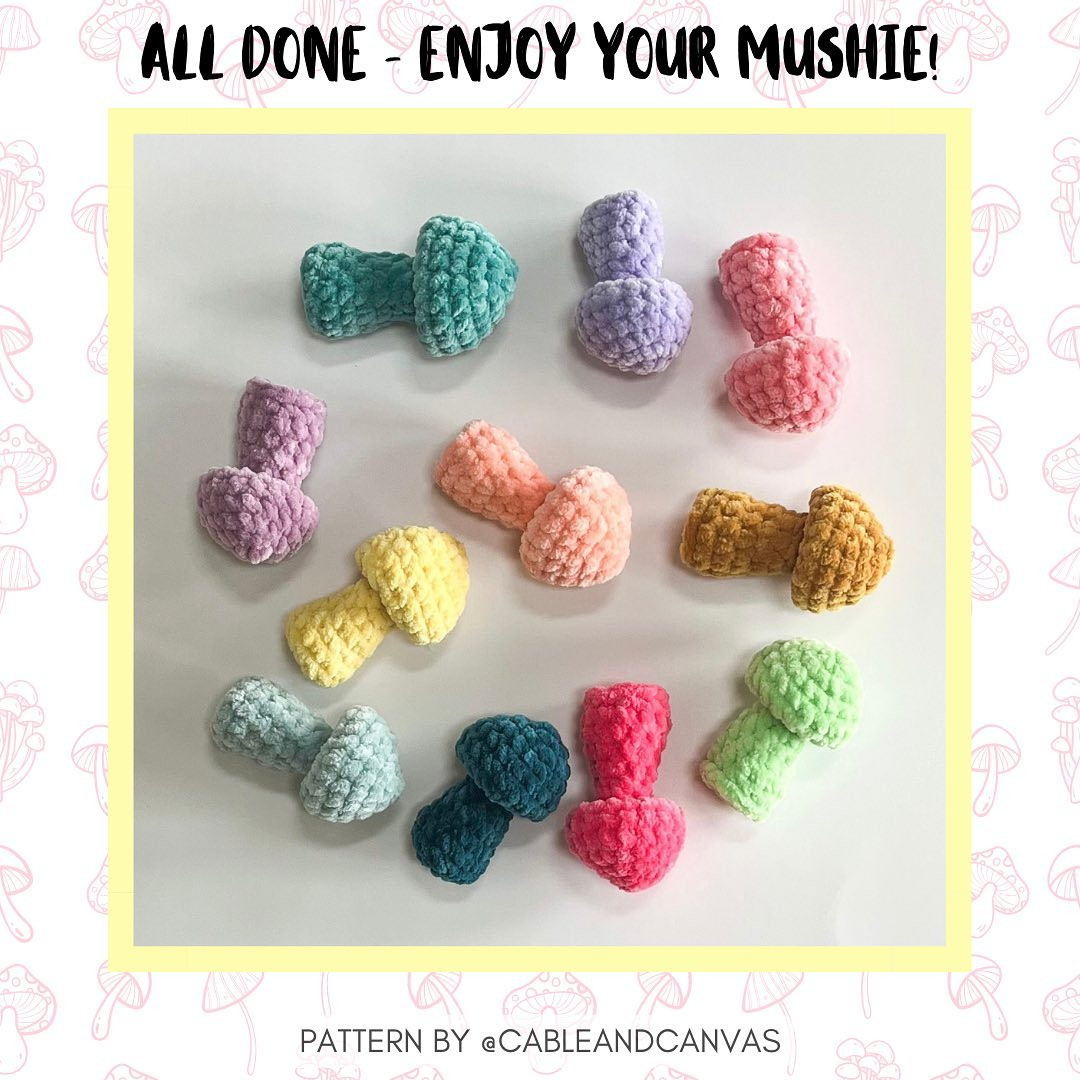 free crochet pattern button mushroom