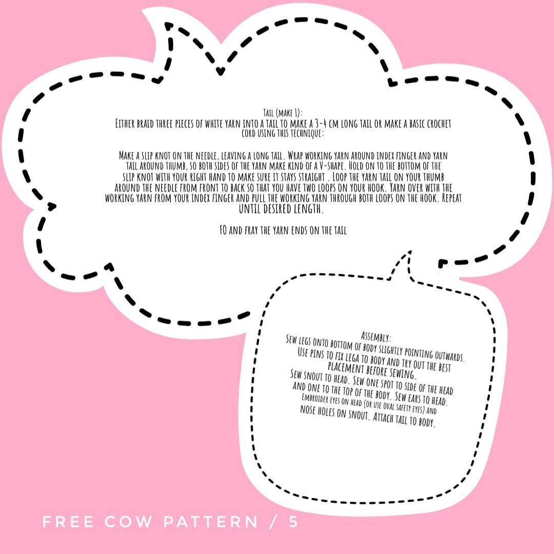 Free crochet pattern dairy muzzle pink muzzle