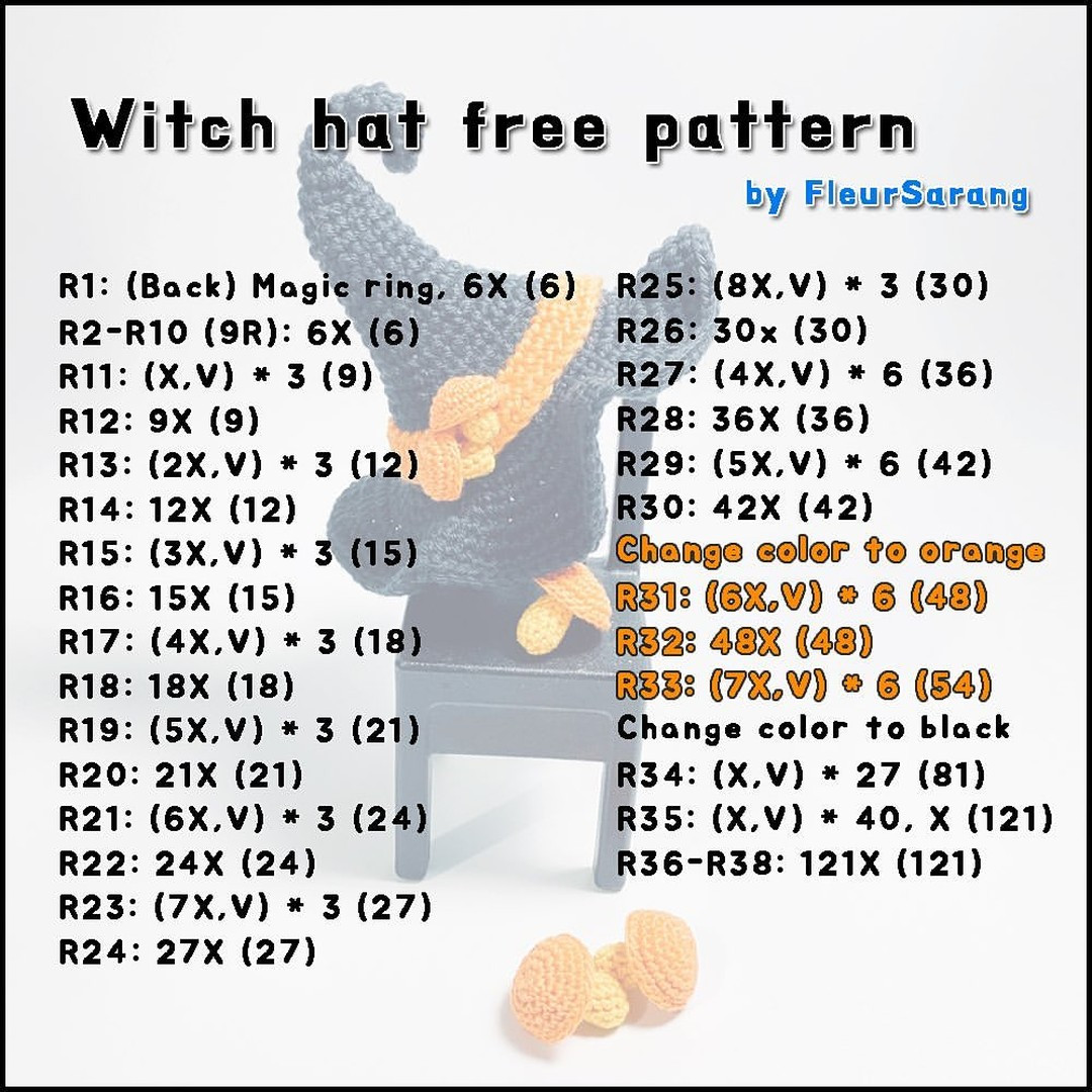 free crochet pattern divine witch hat