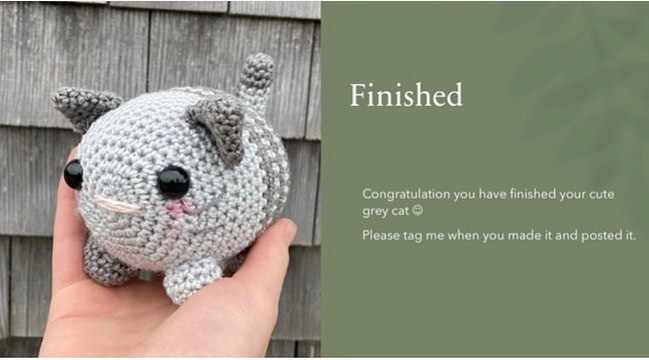 free crochet pattern gray piglet