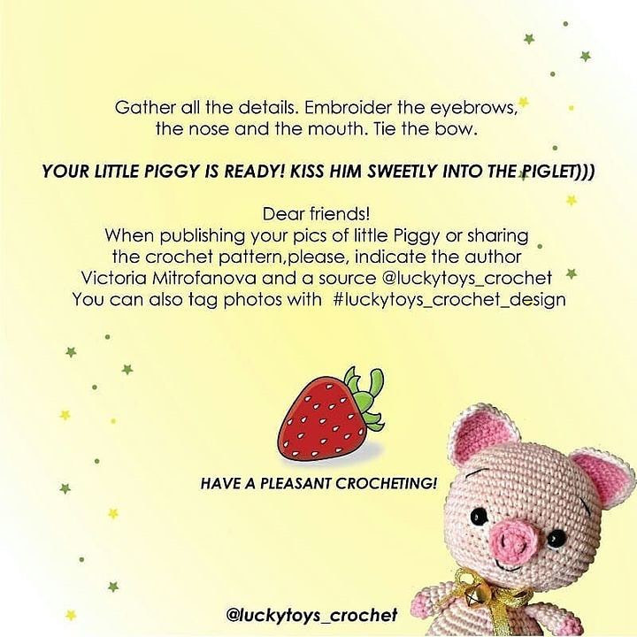 free crochet pattern little piggy