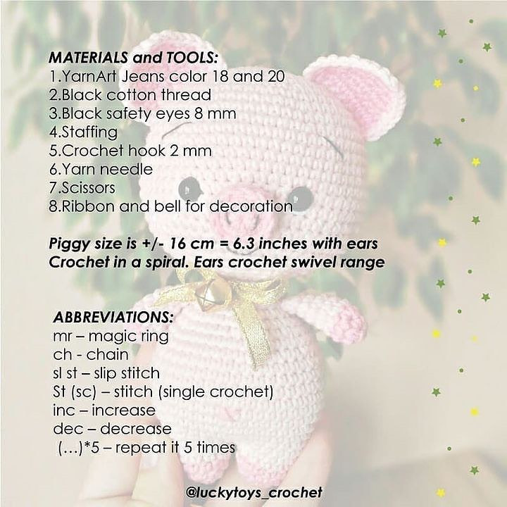 free crochet pattern little piggy