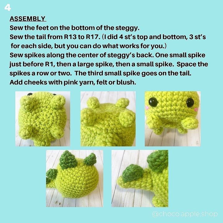free crochet pattern little steggy