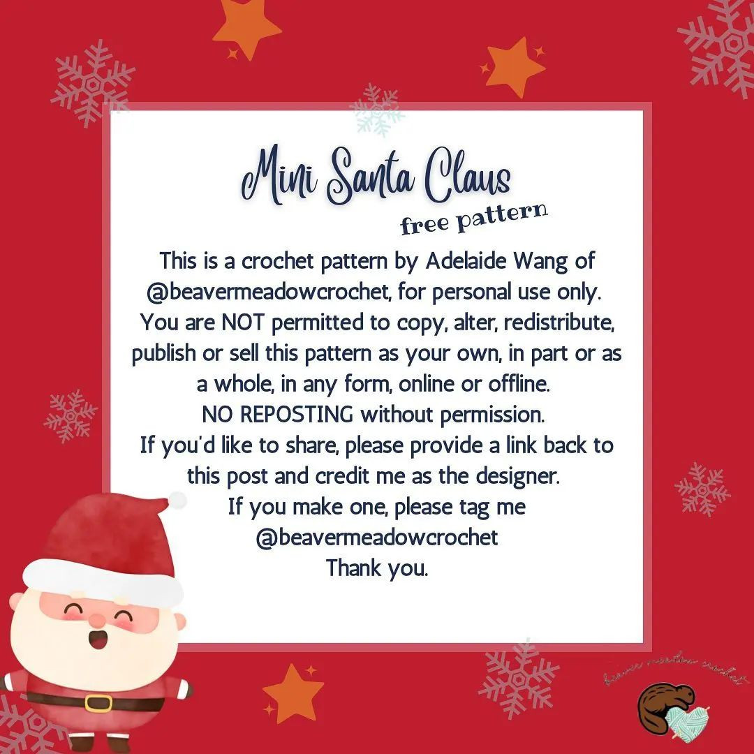 free crochet pattern mini santa claus