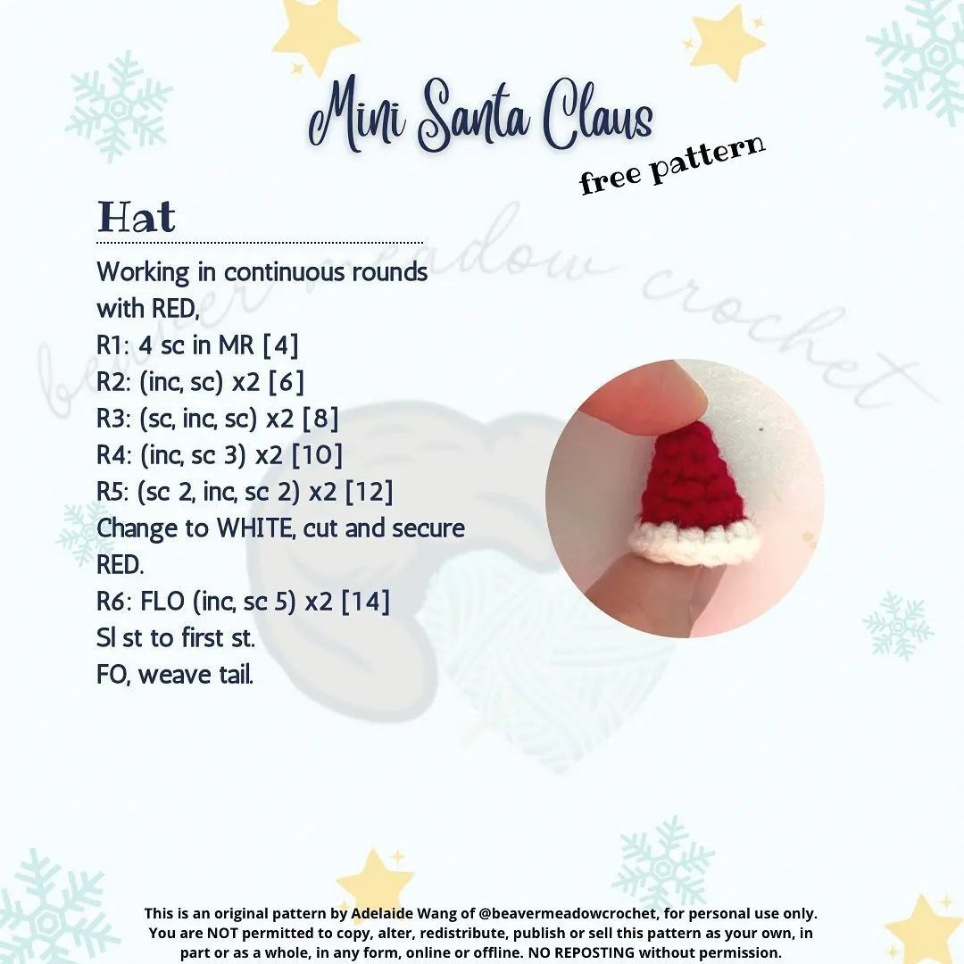 free crochet pattern mini santa claus