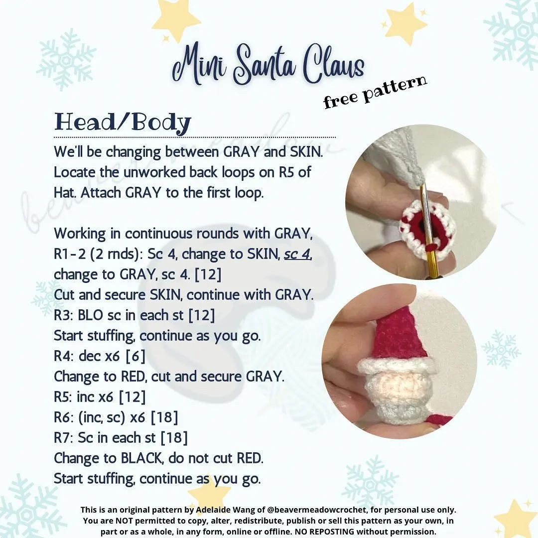 free crochet pattern mini santa claus