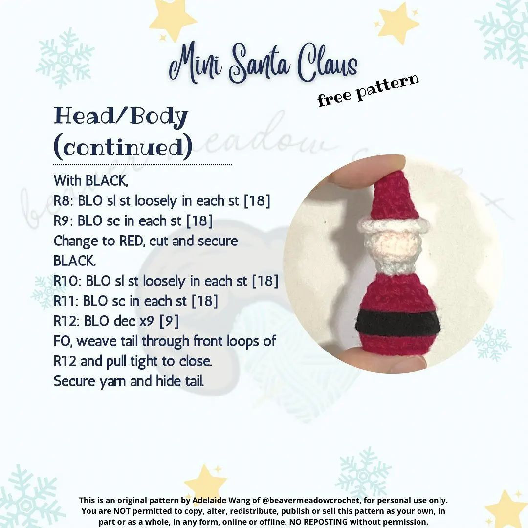 free crochet pattern mini santa claus