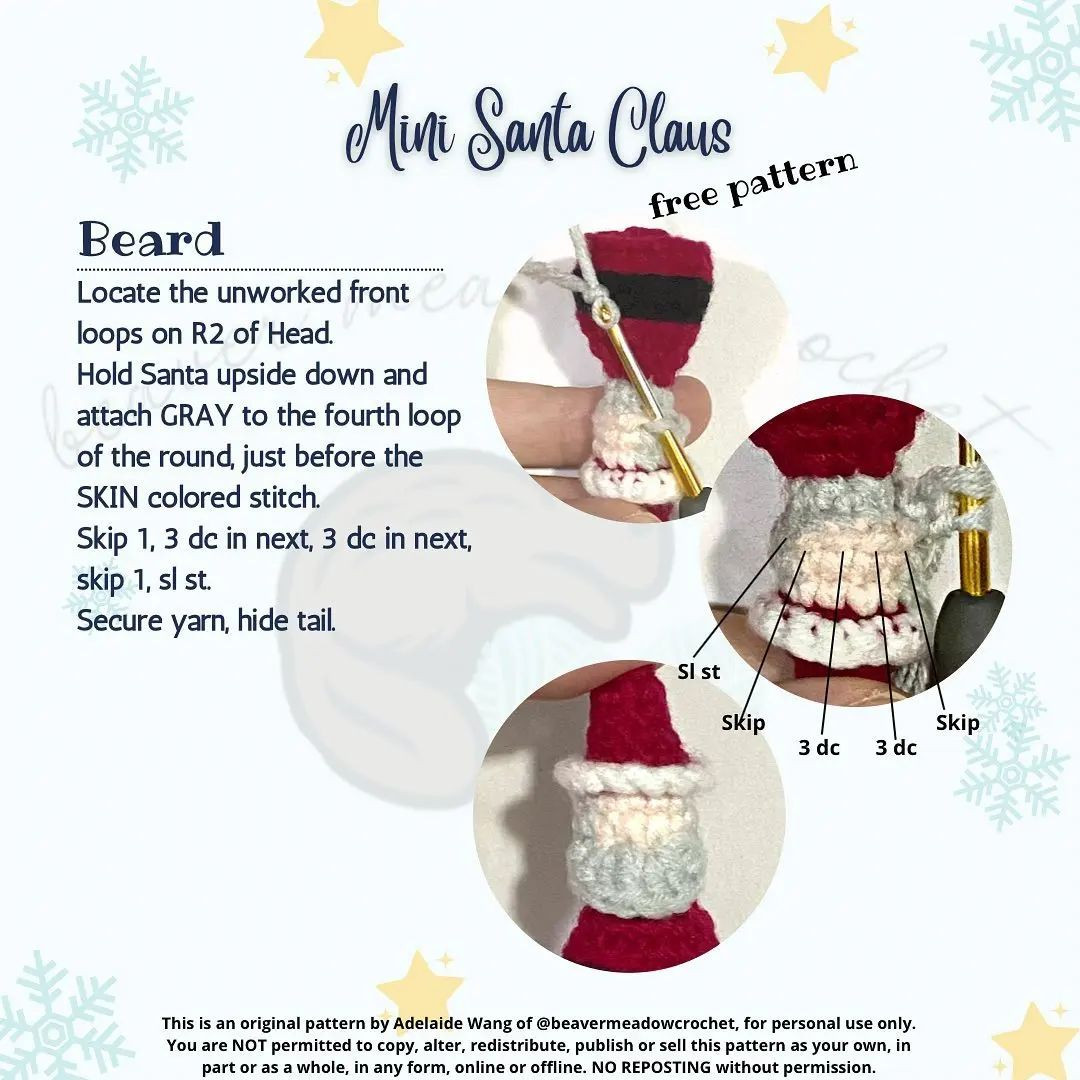 free crochet pattern mini santa claus