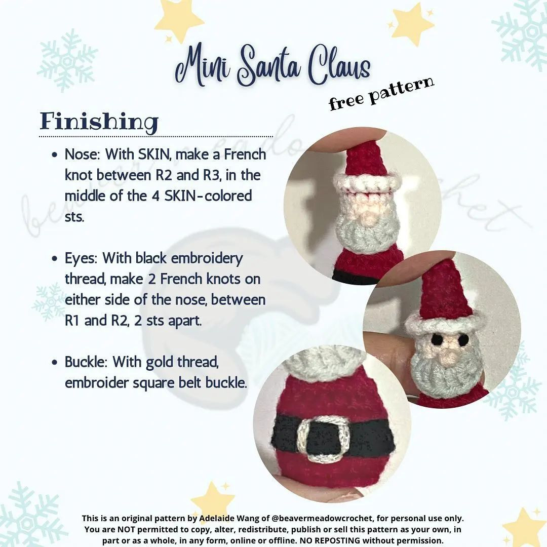 free crochet pattern mini santa claus