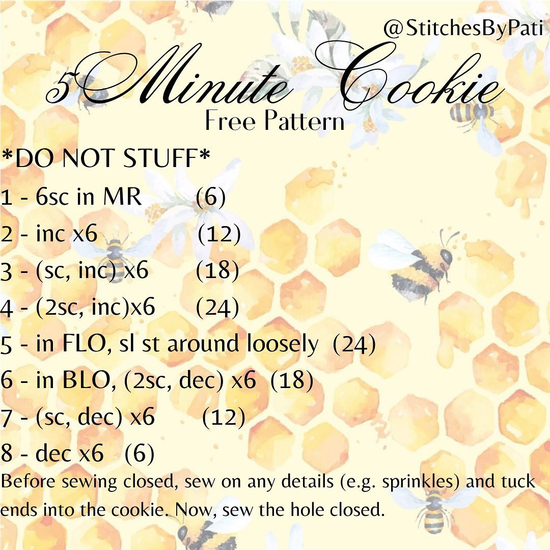 free crochet pattern minute cookie