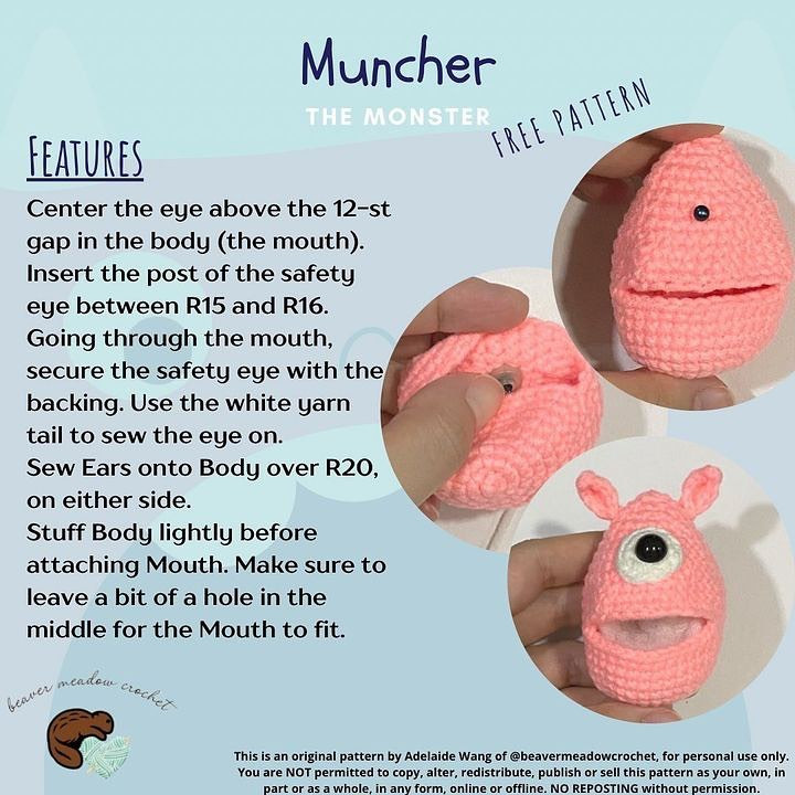 free crochet pattern muncher the monster
