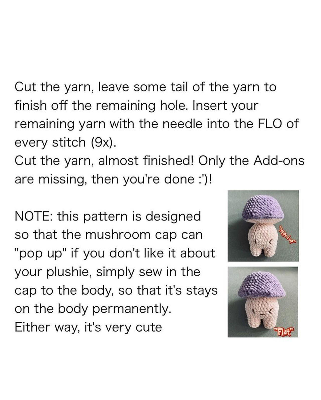 free crochet pattern mushroom purple hat, red hat, white spots