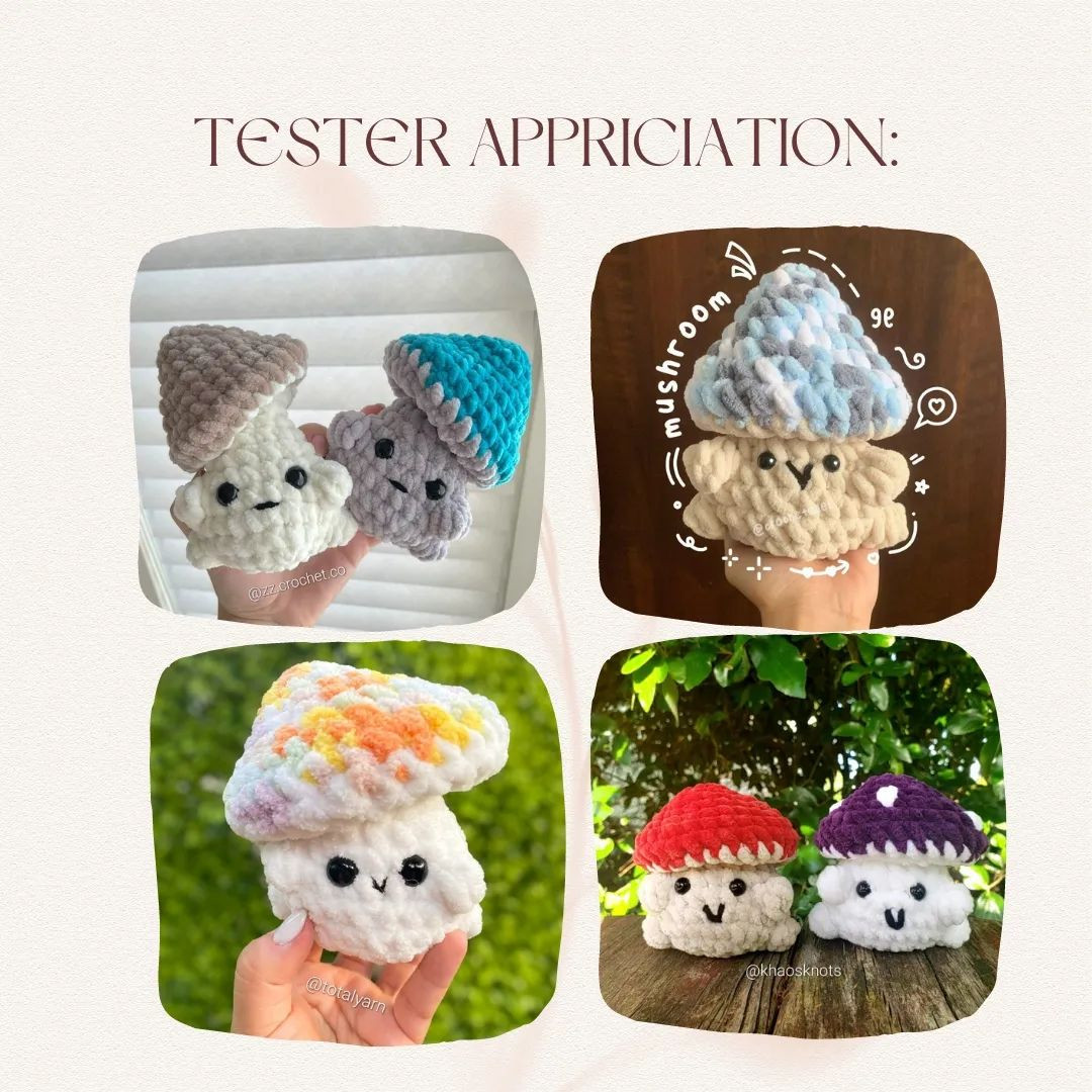 free crochet pattern mushy crushy (mushroom)
