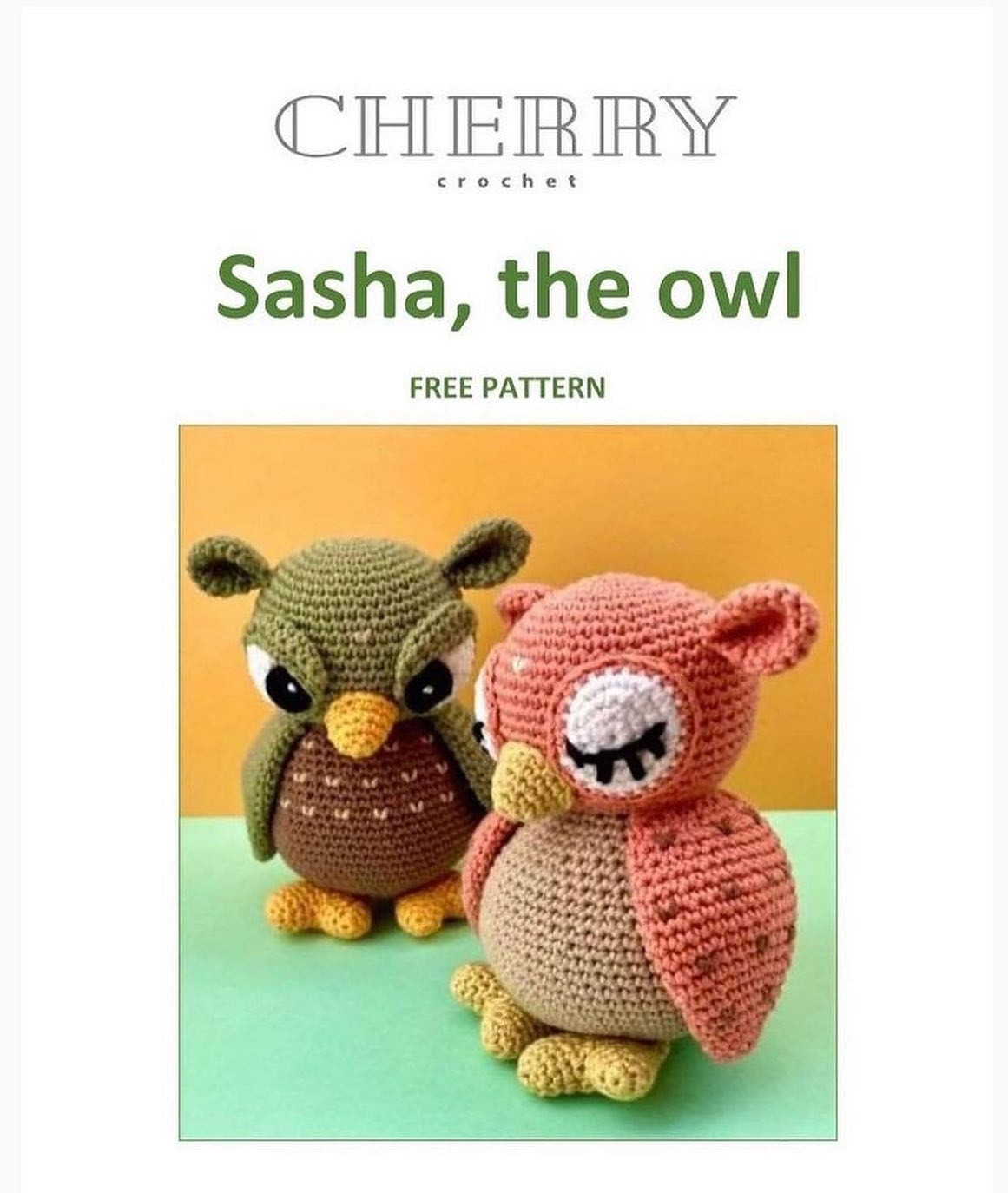 free crochet pattern owl white eyes yellow beak