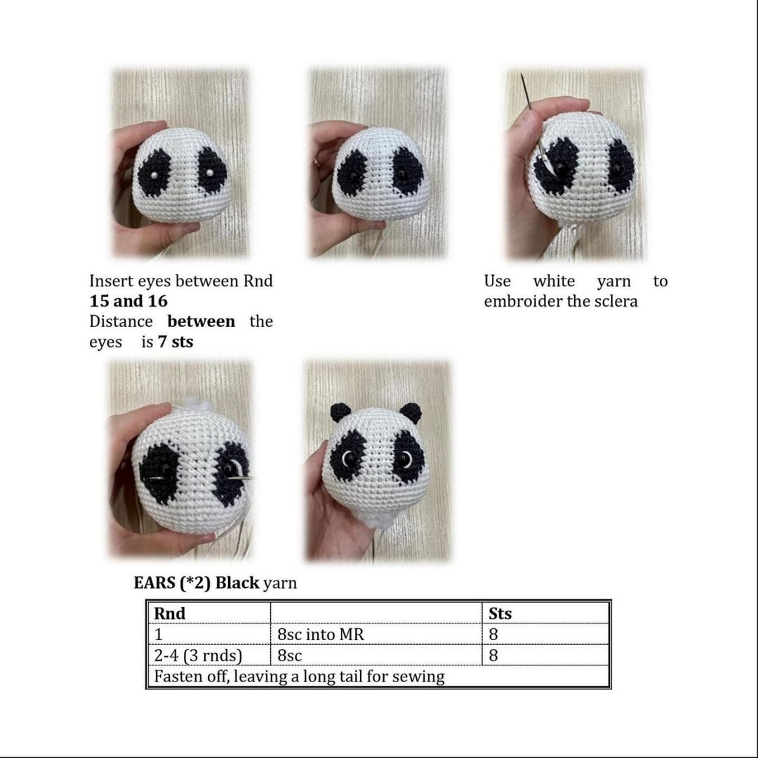 free crochet pattern panda with bow