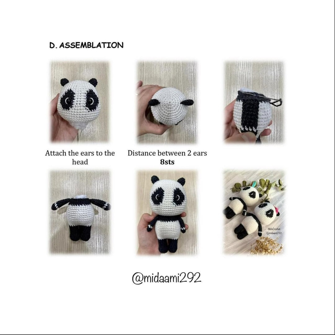 free crochet pattern panda with bow