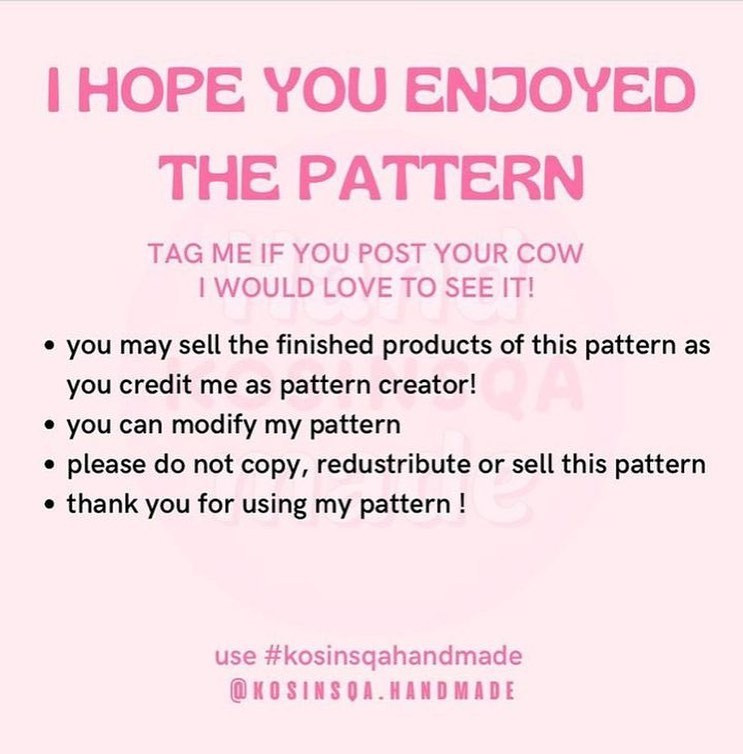 free crochet pattern pink cow