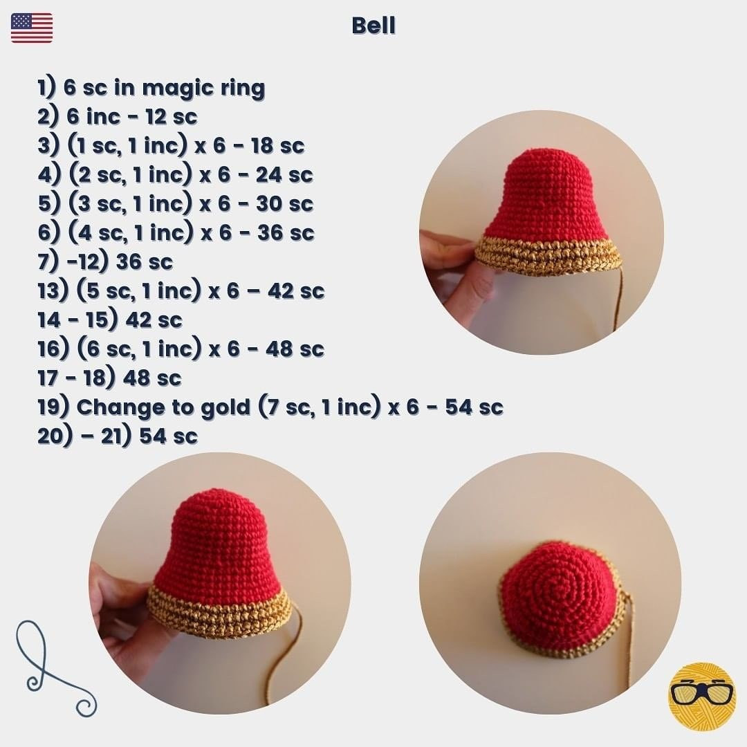 free crochet pattern red bell